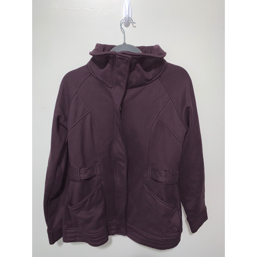 The North Face Womens M Plum Purple Full Zip Funnel Neck Fleece Jacket